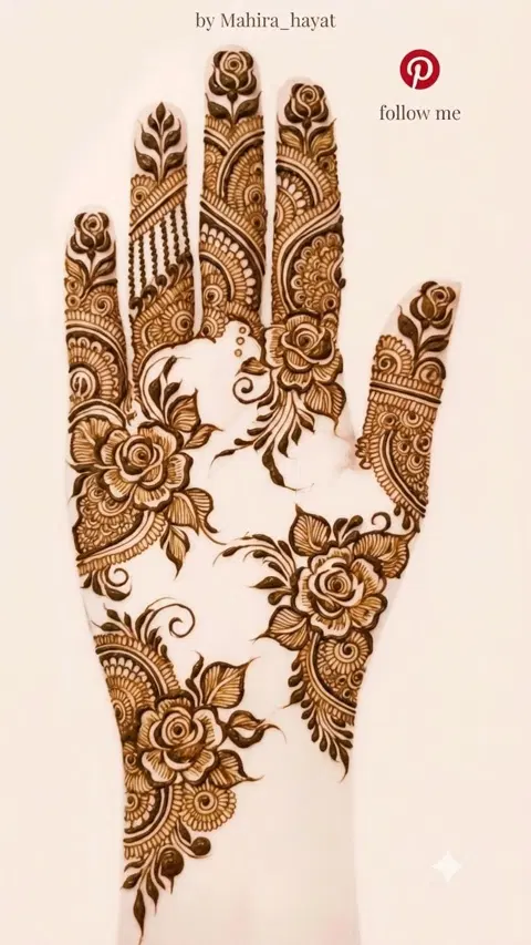 bridal flower front hand mehndi design