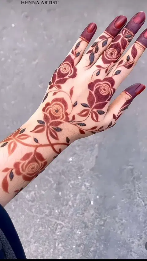 arabic dubai flower back hand mehndi design