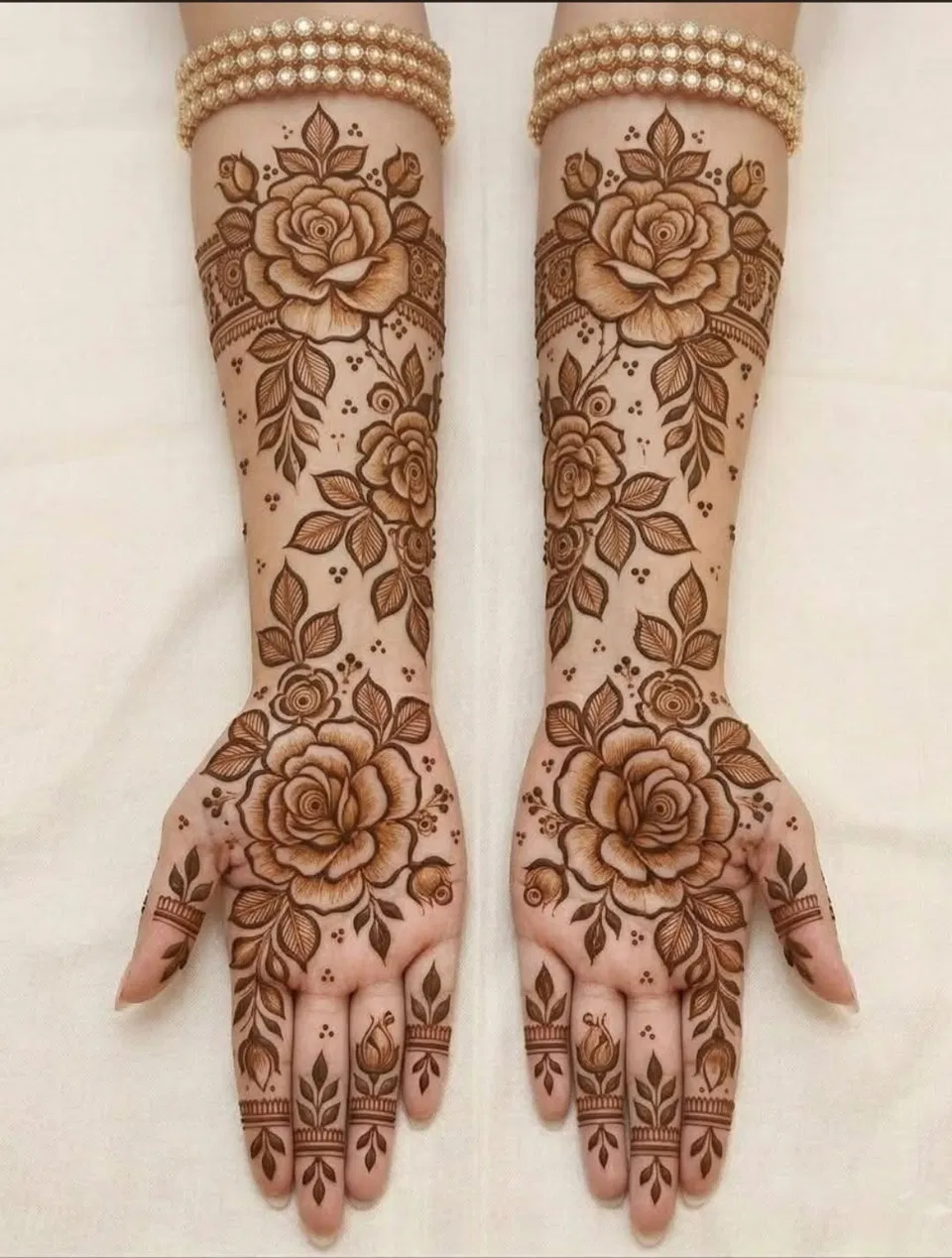 Arabic Bridal Full Hand Mehndi Design with Flowers for Eid (2)