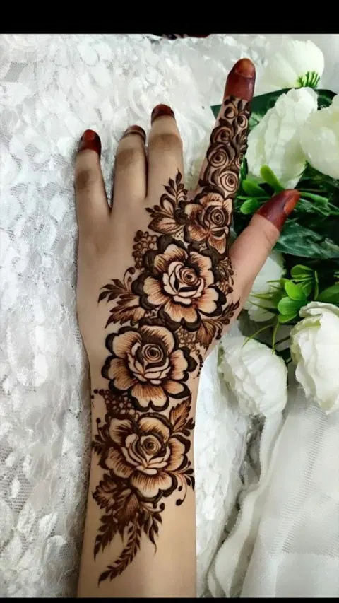 arabic dubai flower back hand mehndi design