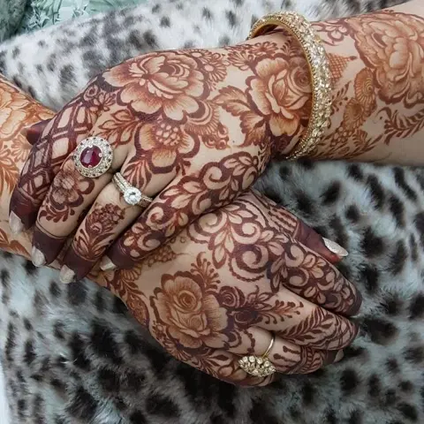 bridal dubai flower back hand mehndi design