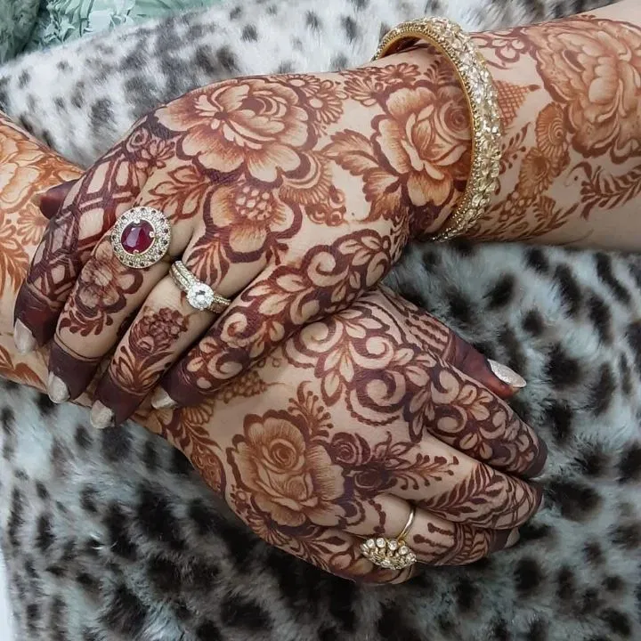 Bridal Dubai Back Hand Mehndi Design with Flowers (6)