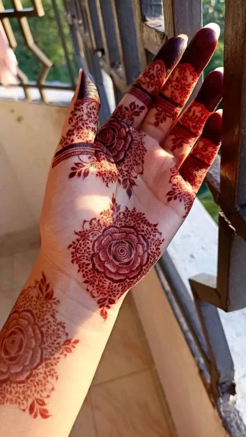 bridal simple flower foot mehndi design