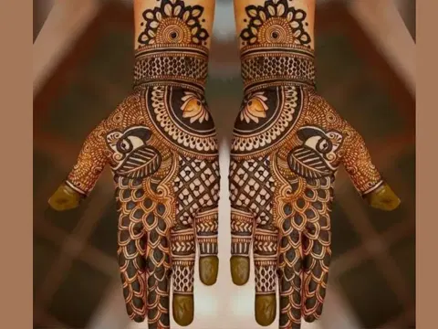 arabic peacock mehndi design