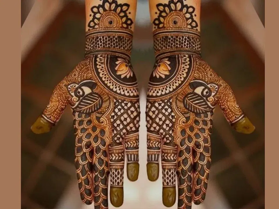 Arabic Mehndi Design with Peacock