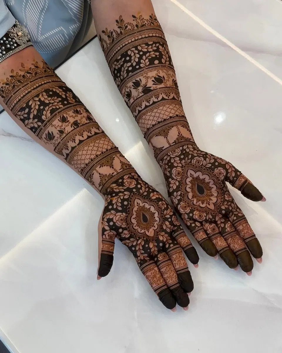 Back Hand Mehndi Design with Jaal