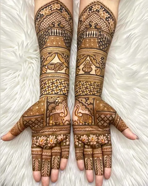 bridal figure full hand mehndi design