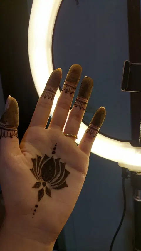 aesthetic simple jaal finger mehndi design