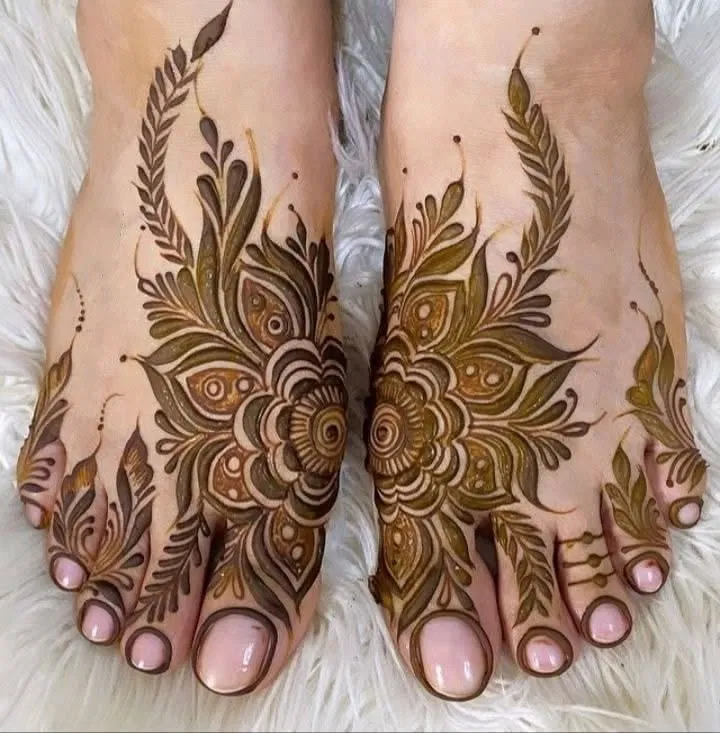 Arabic Bridal Back Hand Mehndi Design with Lotus and Peacock