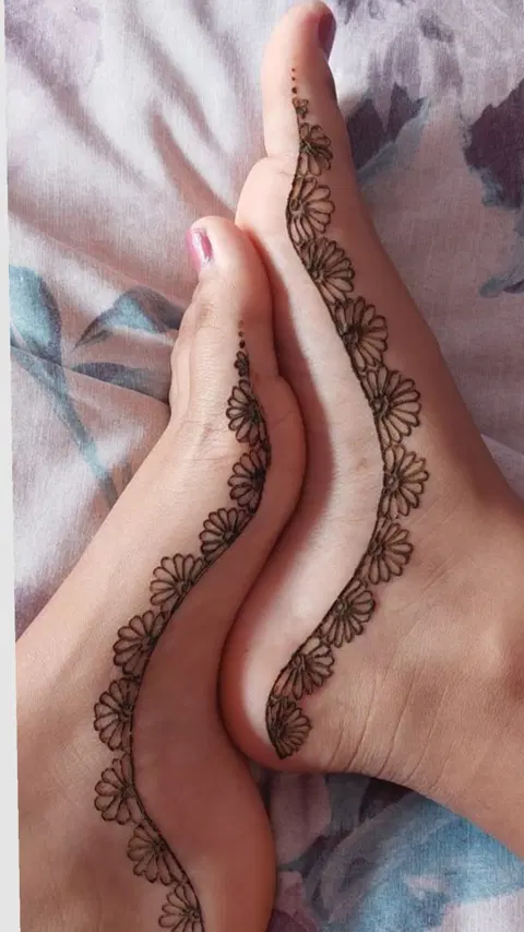 arabic simple jaal foot mehndi design