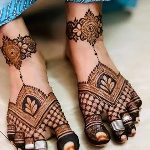 bridal simple jaal back hand mehndi design