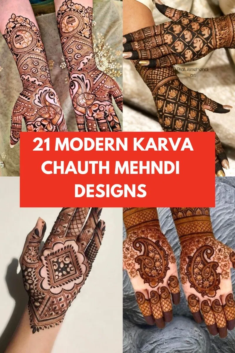 Simple Stylish Finger Mehndi Design with Gol Tikki, Figures and Hearts for Karwa Chauth