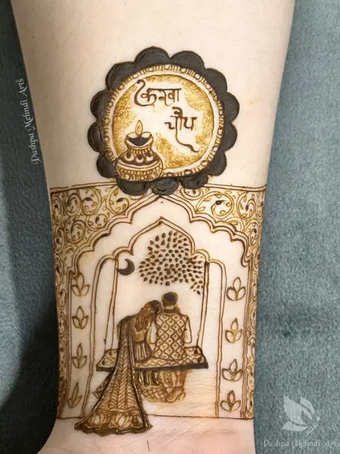 bridal circle full hand mehndi design