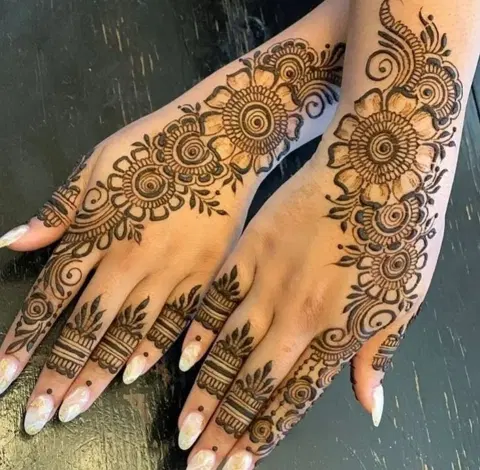 arabic simple back hand mehndi design