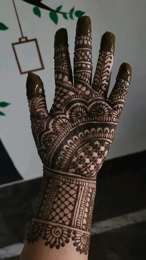 arabic bridal front hand mehndi design