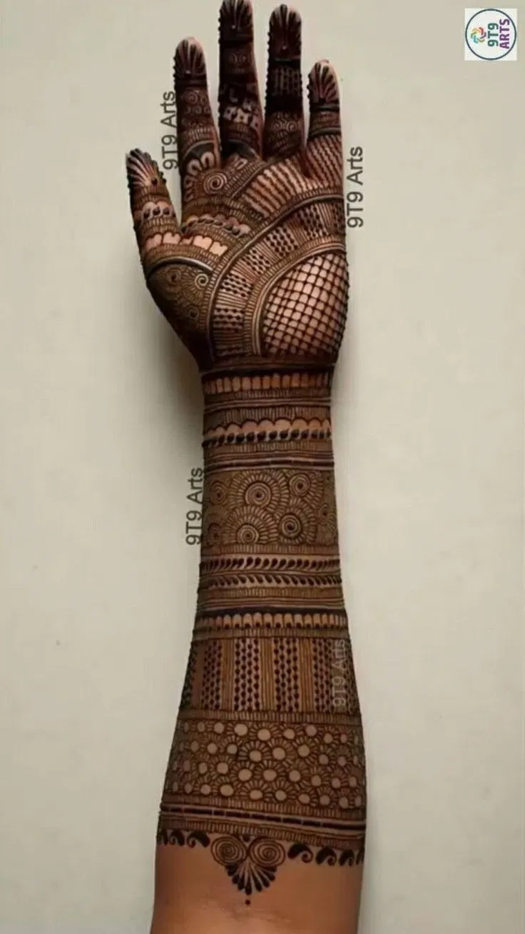 Arabic Bridal Finger Mehndi Design with Peacock