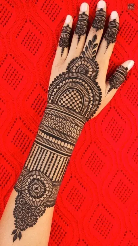 arabic bridal jaal front hand mehndi design