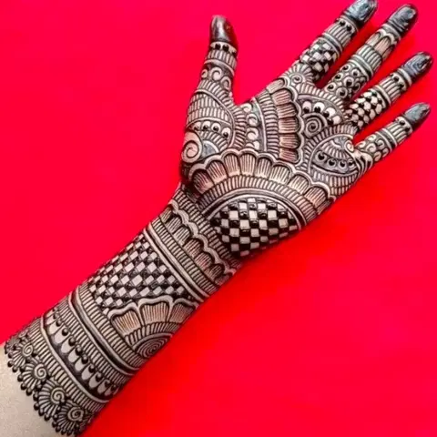 bridal stylish circle full hand mehndi design