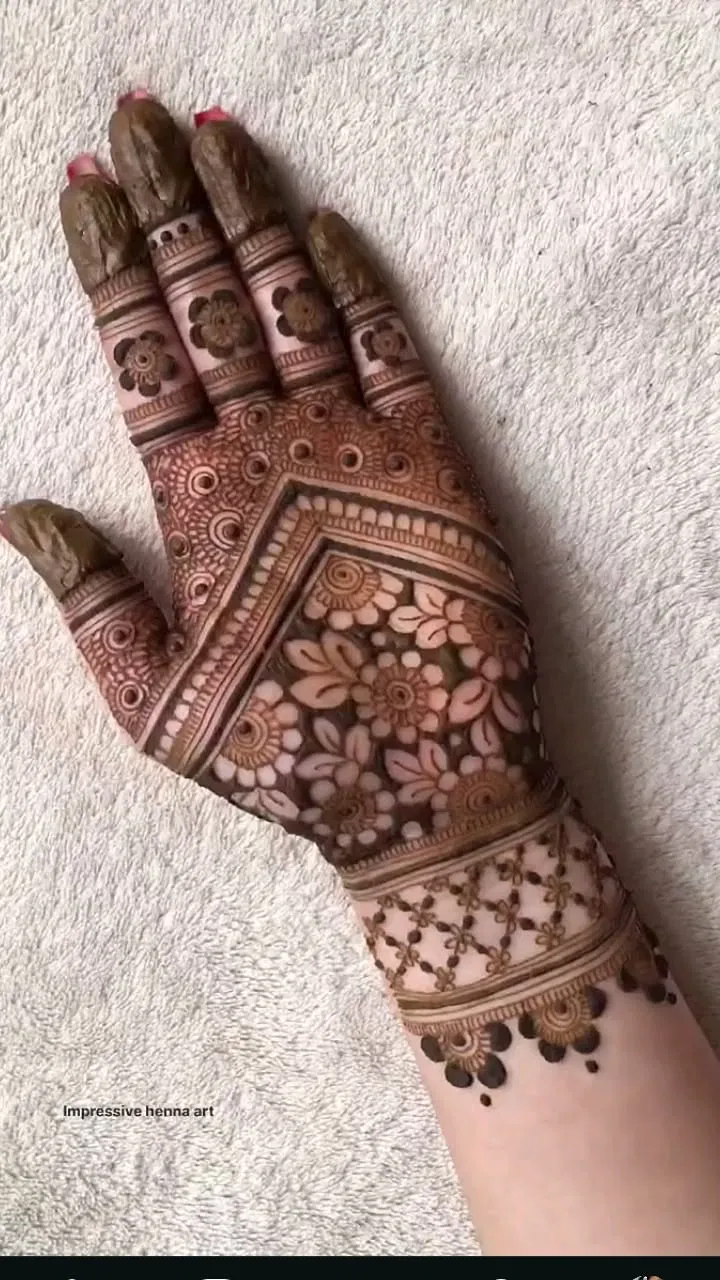 Aesthetic Arabic Front Hand Mehndi Design for Eid (6)