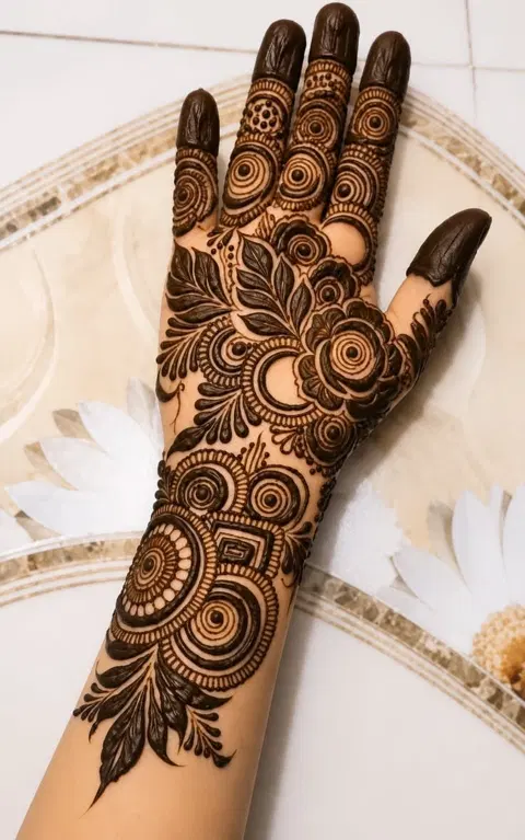 aesthetic arabic arm mehndi design