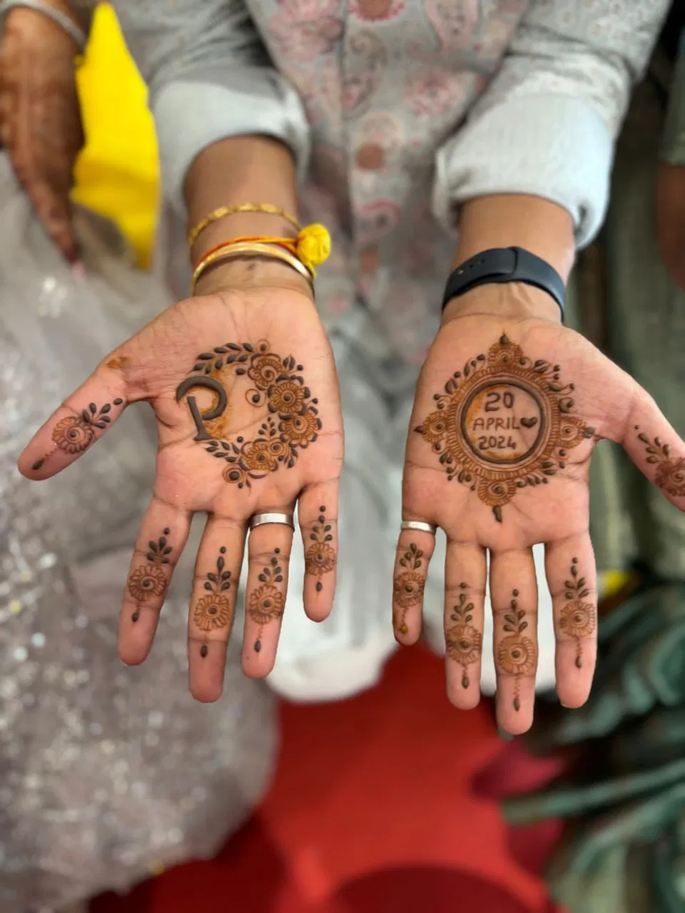 Royal Simple Back Hand Mehndi Design with Gol Tikki and Deity