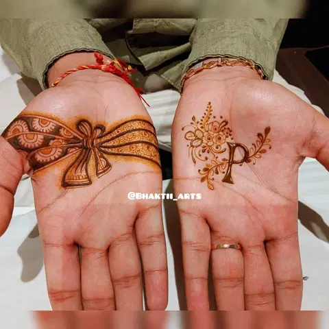 royal simple deity back hand mehndi design
