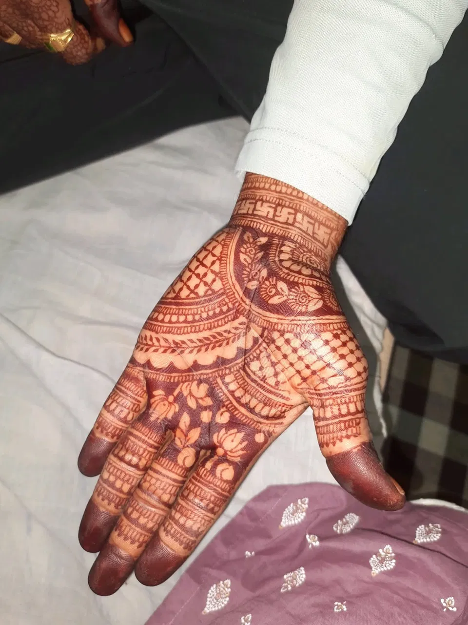 Bridal Simple Back Hand Mehndi Design with Deity