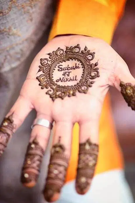 bridal stylish circle full hand mehndi design