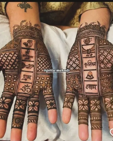 bridal deity front hand mehndi design