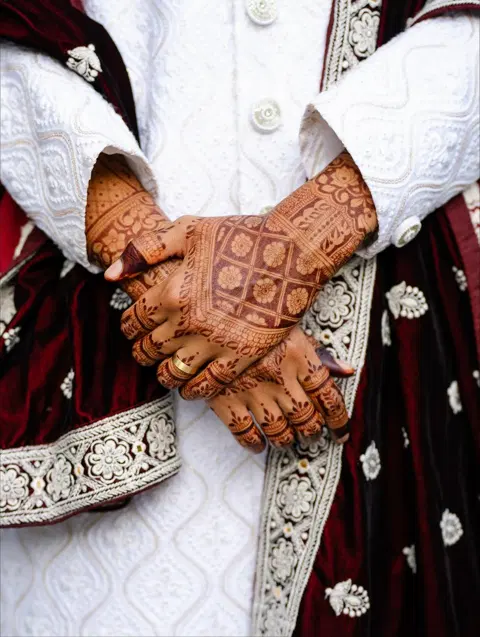 bridal indian deity back hand mehndi design