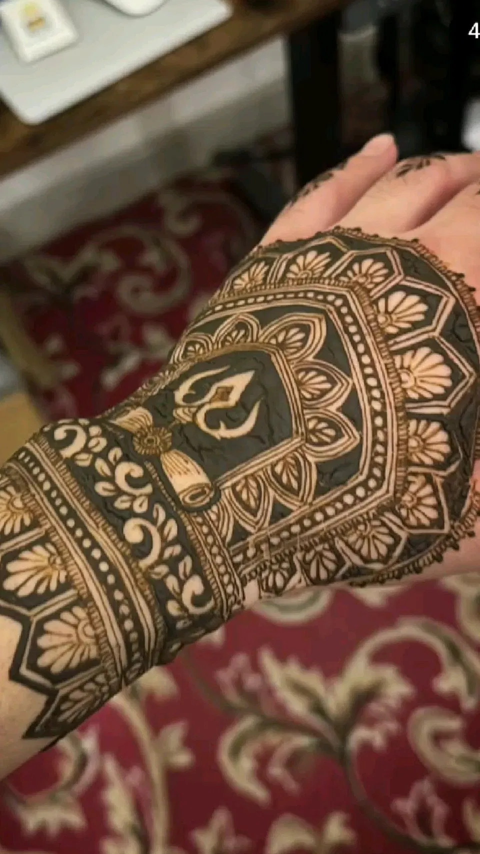 Indian Stylish Arm Mehndi Design with Deity