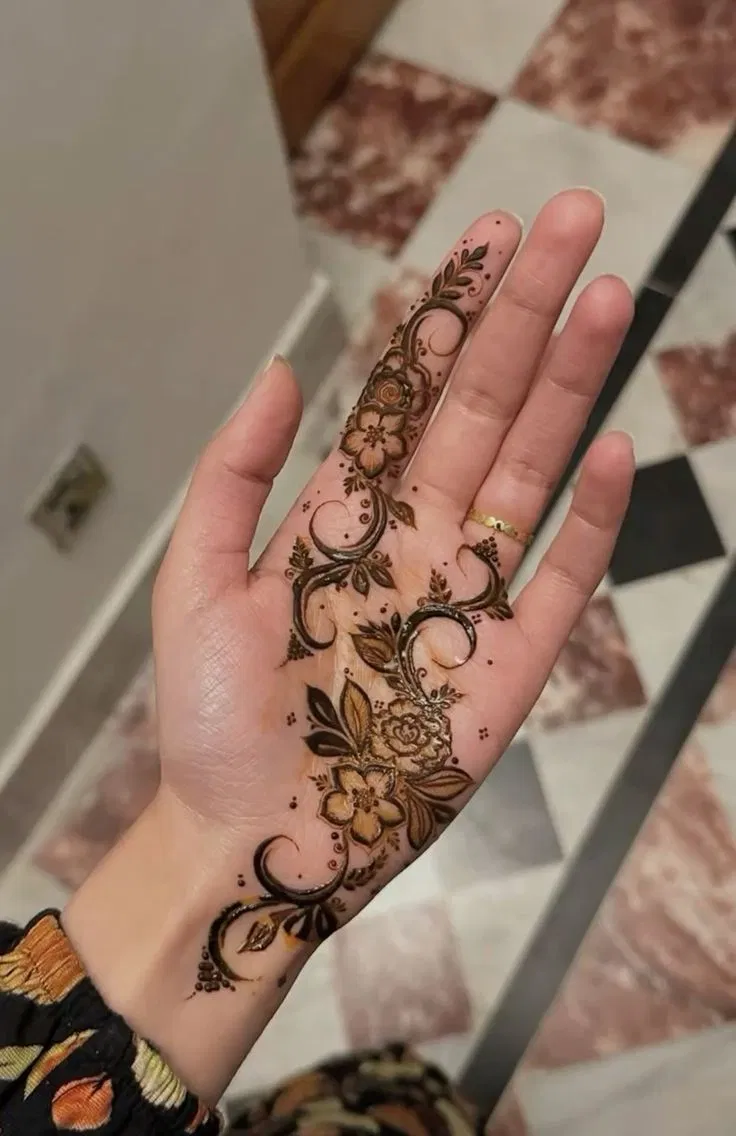 Aesthetic Arabic Front Hand Mehndi Design (29)