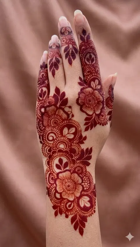 stylish bel finger mehndi design