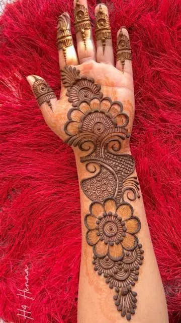 arabic simple bel finger mehndi design