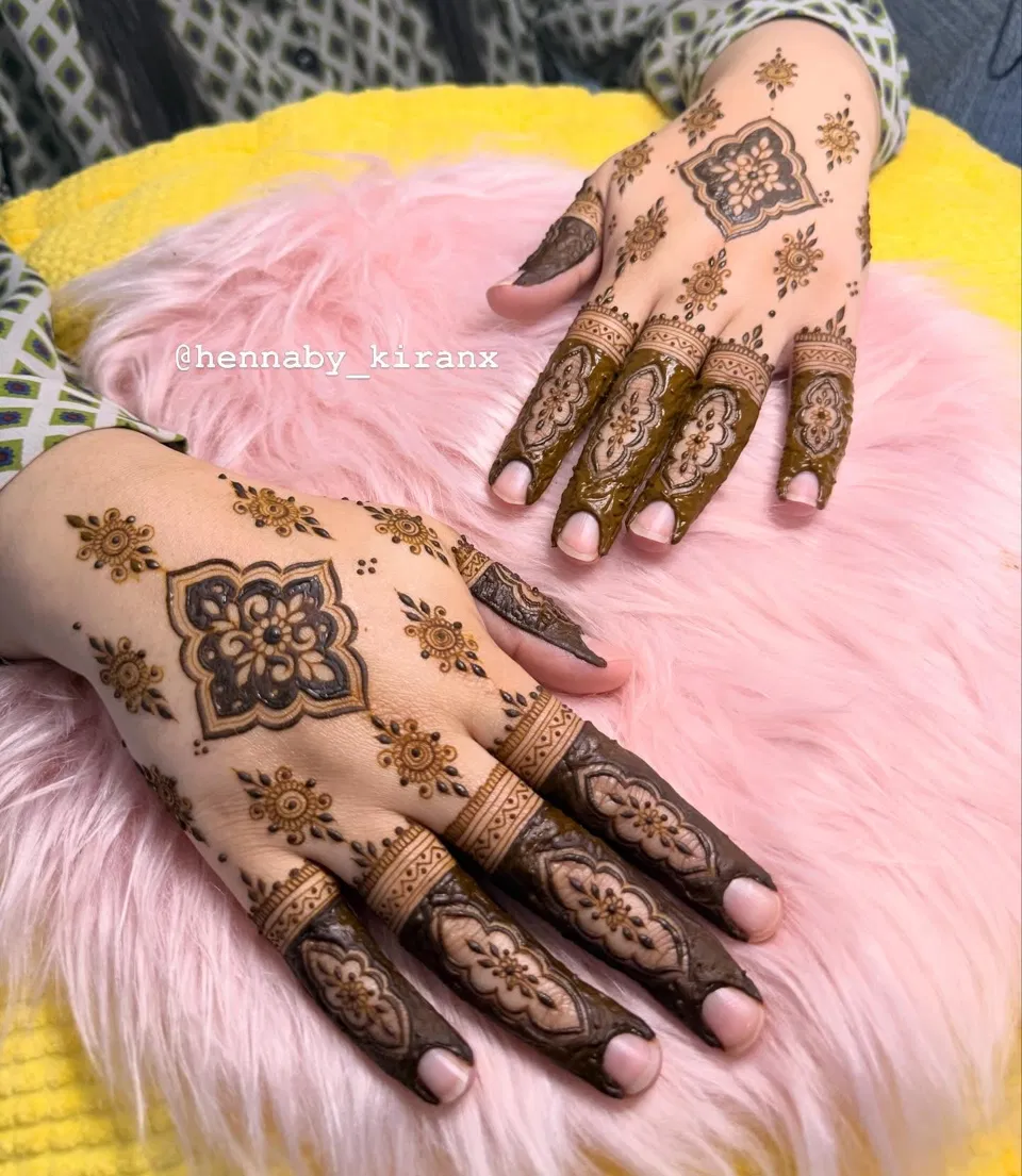 Aesthetic Minimal Back Hand Mehndi Design with Jaal for Eid (3)