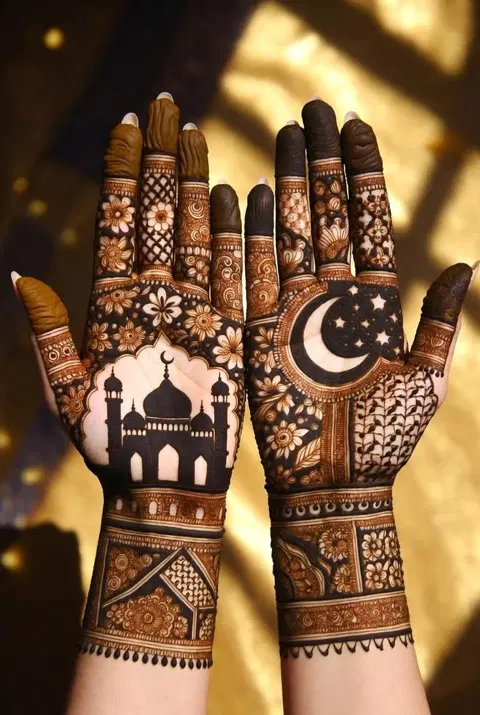 aesthetic pakistani circle finger mehndi design
