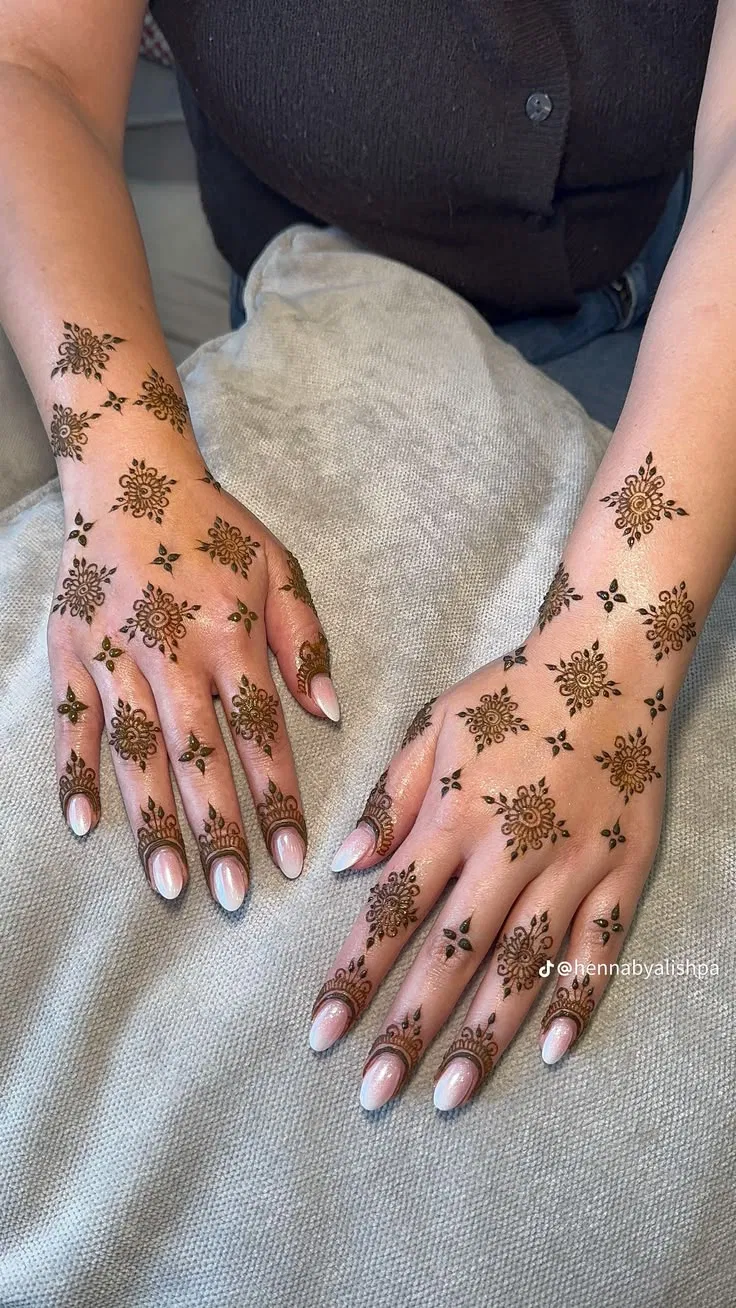 Aesthetic Arabic Back Hand Mehndi Design with Jaal for Eid (6)