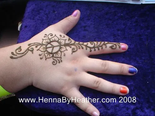 Simple Finger Mehndi Design with Bel and Lotus