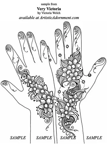 Arabic Simple Front Hand Mehndi Design with Deity and Flowers