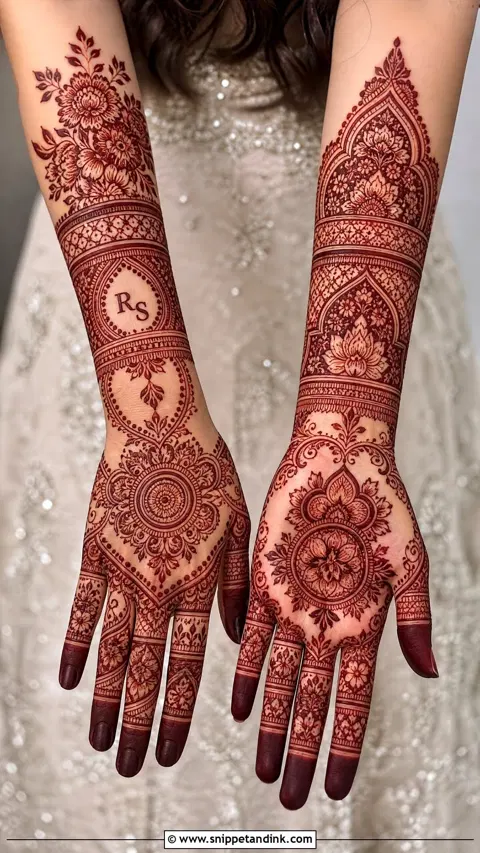 arabic bridal figure arm mehndi design