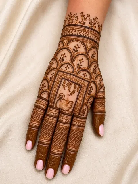 bridal stylish arm mehndi design