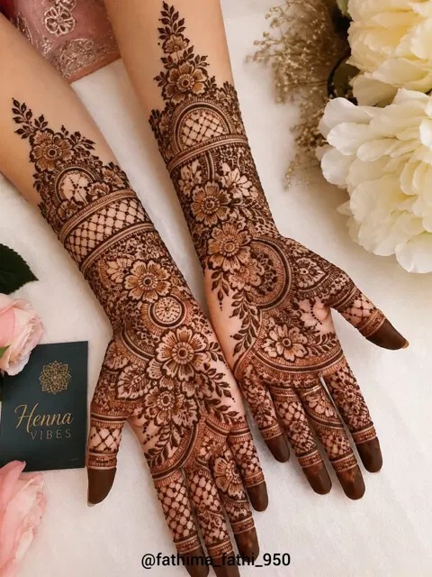 arabic bridal deity front hand mehndi design
