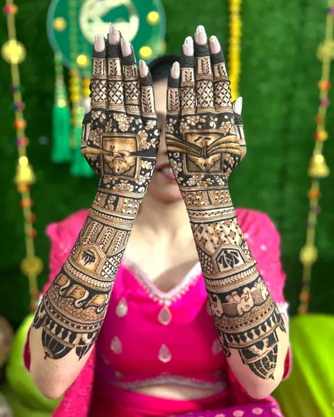 bridal jaal back hand mehndi design