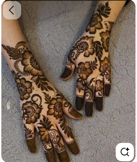 aesthetic arabic flower back hand mehndi design