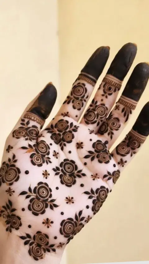 arabic flower back hand mehndi design