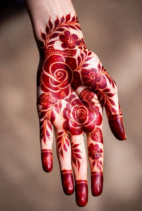 arabic flower front hand mehndi design