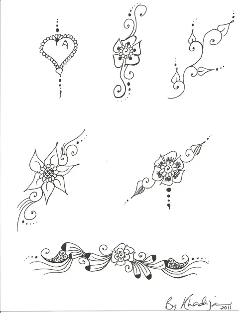 simple flower mehndi design