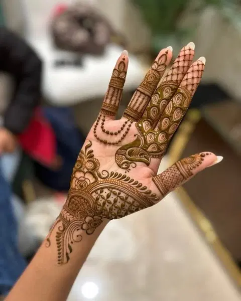 aesthetic royal front hand mehndi design