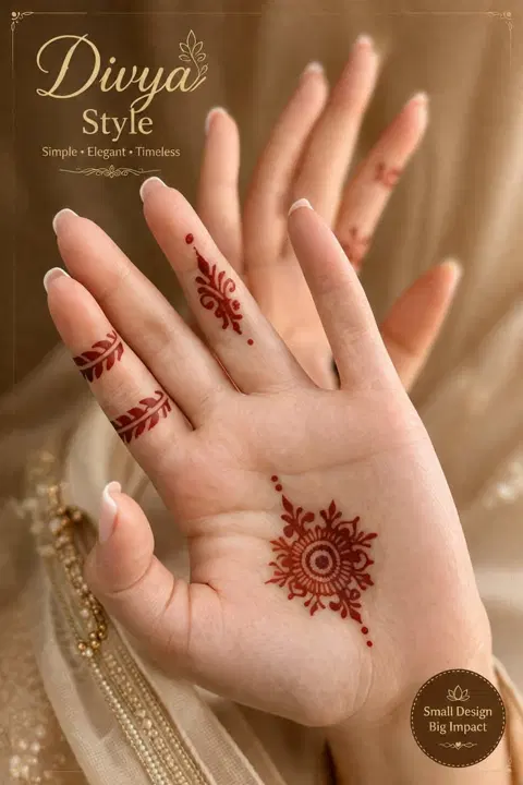 aesthetic minimal circle finger mehndi design