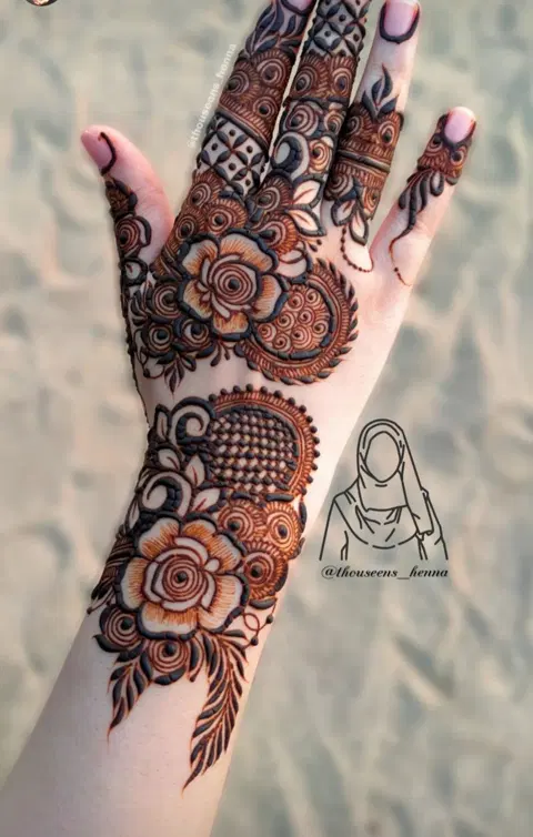 arabic dubai back hand mehndi design